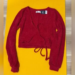 Hollister Red Knit cropped sweater